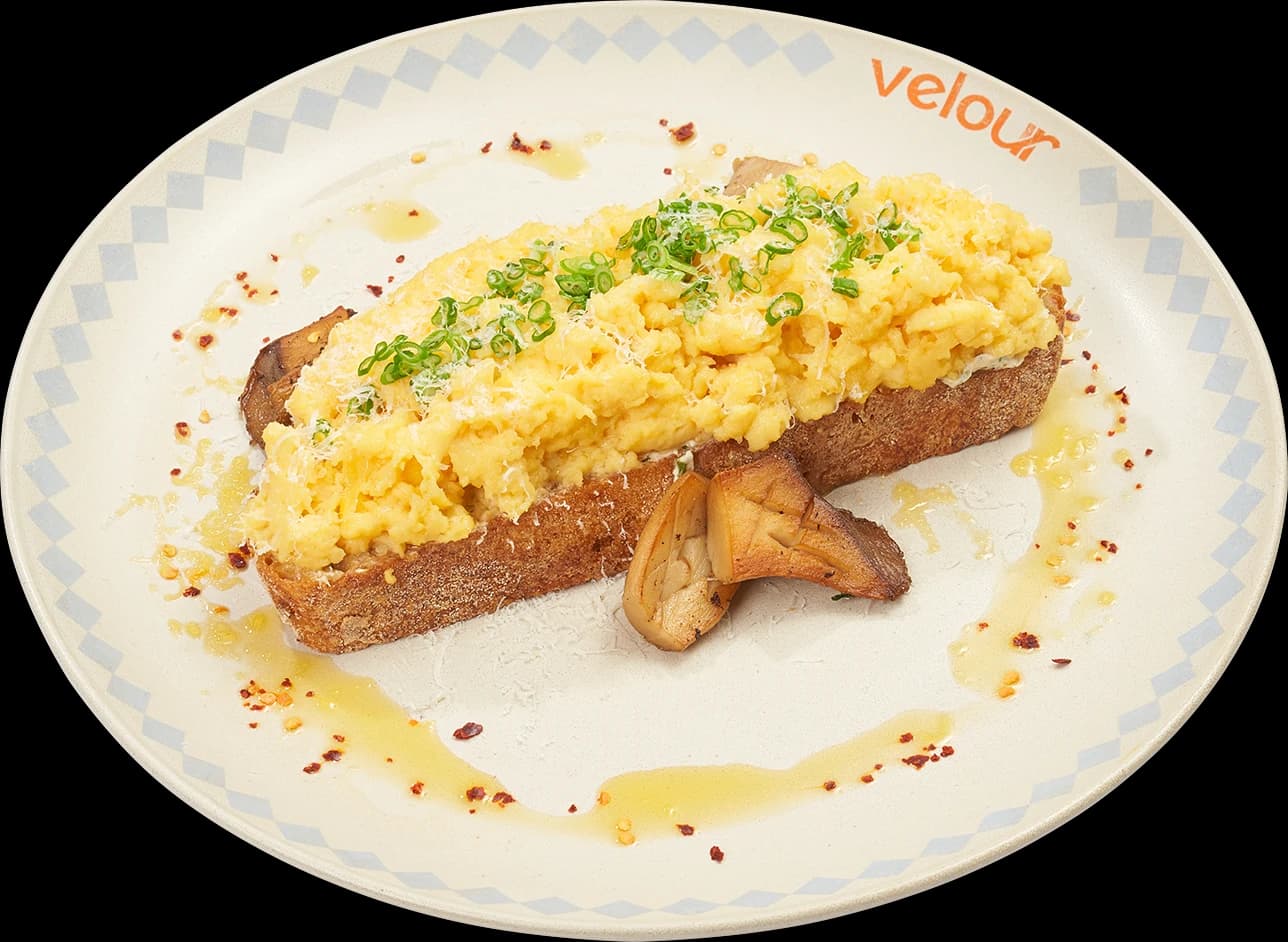 scambled toast plate