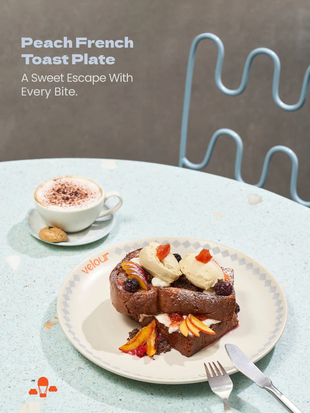 Peach French Toast Plate